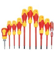 10pcs Insulated Screwdriver Set 1000V – VDE Certified Slotted/Pozi/Phillips/Torx, CR-V Steel Blades | Ergonomic Anti-Slip Handles | UAE Industrial Electrician High Voltage Safety Essential 